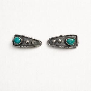 Vintage Southwestern Sterling Silver & Turquoise Watch Tips